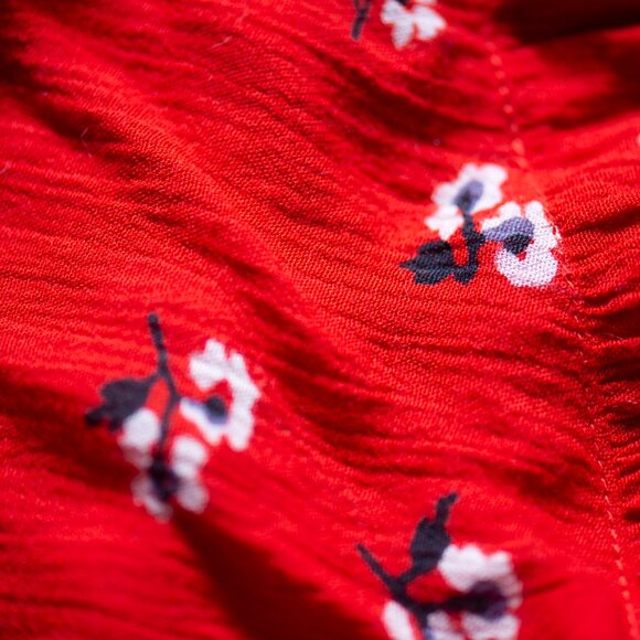 BILLABONG "Dancing Til Dawn Red" Floral Print Midi Wrap Boho Beach Skirt M - Picture 8 of 14